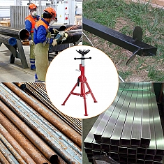 Использование V-образной четырехроликовой складной регулируемой опоры для труб Remmers Atlant 1/8-12 Использование V-образной четырехроликовой складной регулируемой опоры для труб Remmers Atlant 1/8-12