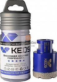 Упаковка коронки алмазной по керамограниту Keos Professional Vacuum Brazed M14 40 мм