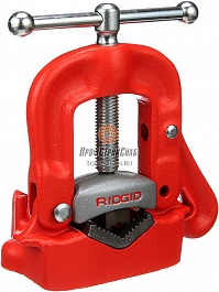 Верстачные откидные тиски для труб Ridgid 21A вид слева